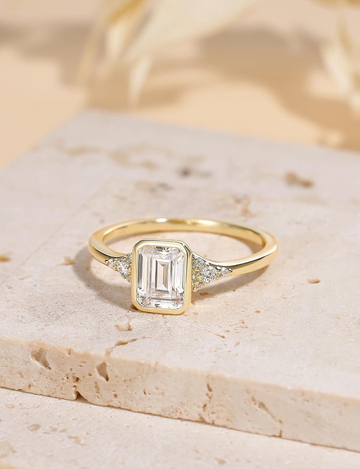 Emerald Cut Travel Engagement Ring – product view 4