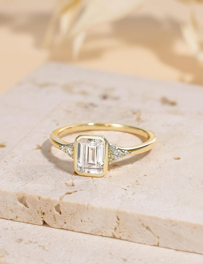 Emerald Cut Travel Engagement Ring – product view 4