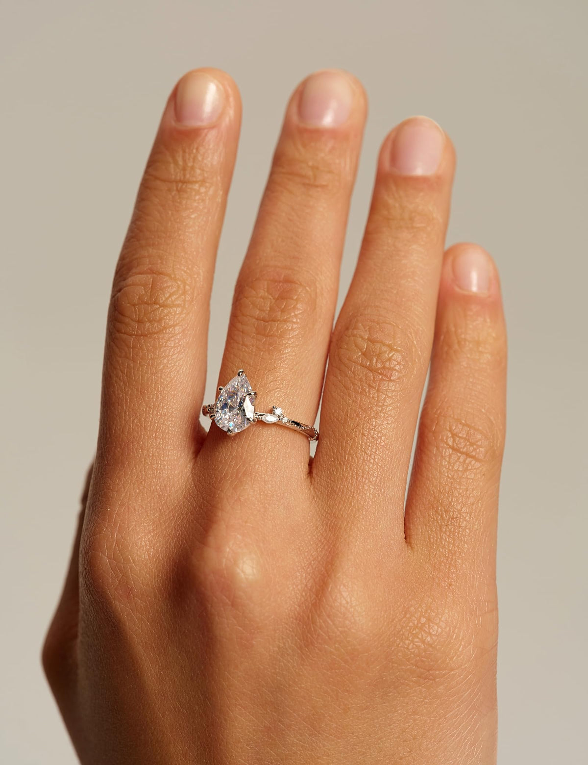 Pear Cut Travel Engagement Ring – product view 10