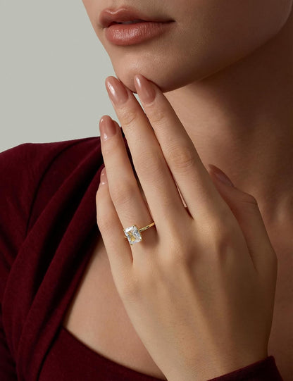Radiant Cut Brass Engagement Ring – product view 5