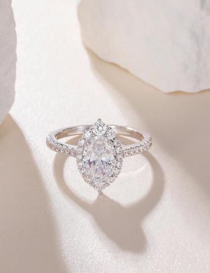 3 ct Oval Cut CZ Halo Engagement Ring – product view 8