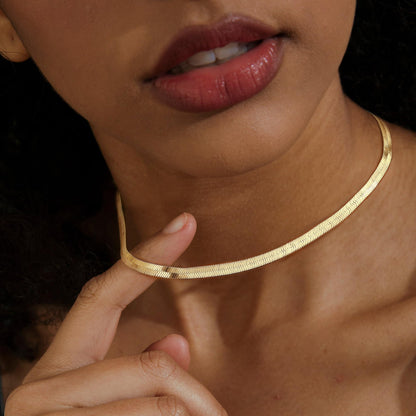 Gold Necklace for Women, 14K Gold Plated Chunky Chain Necklace