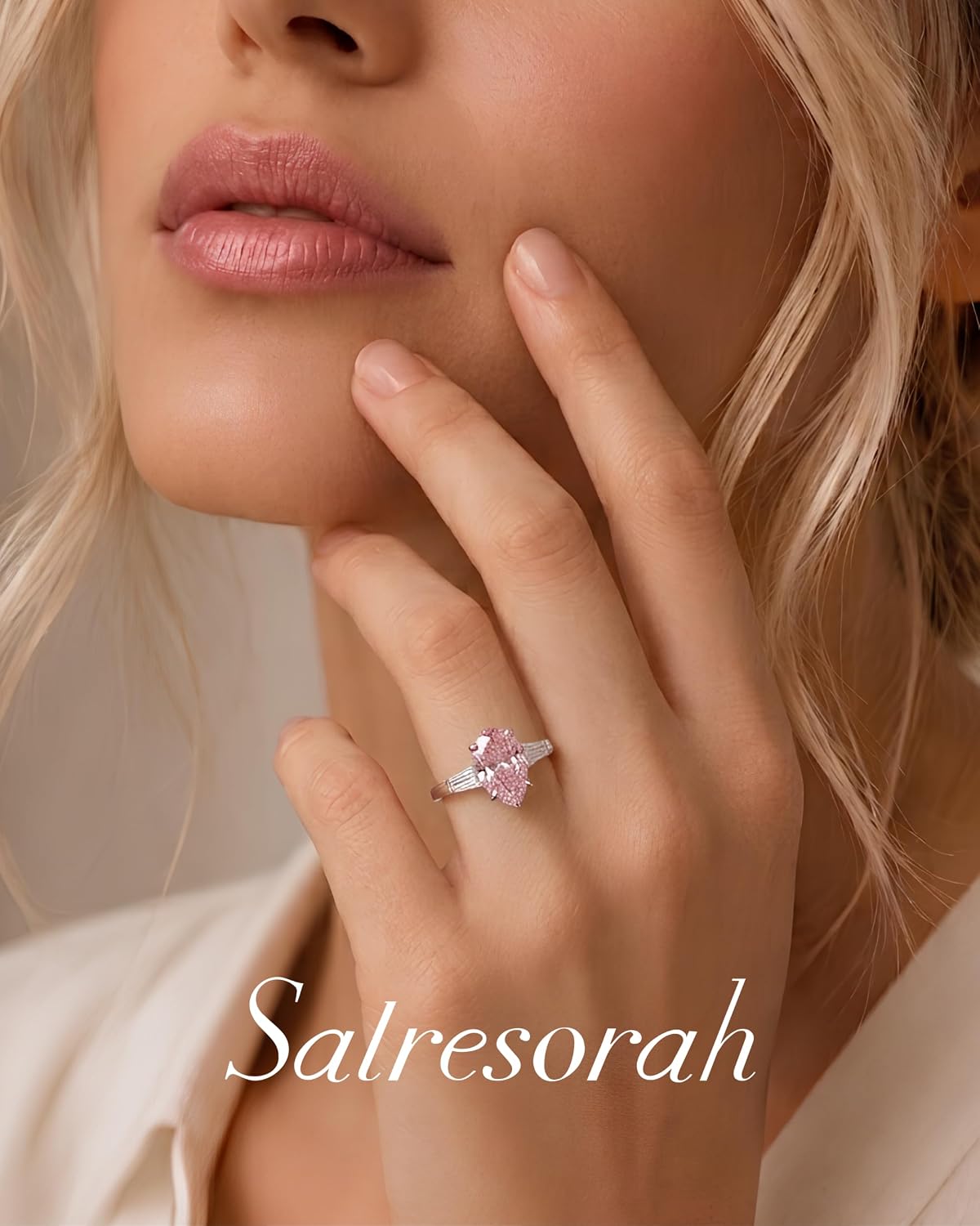 4 Carat Pear Cut Engagement Ring for Women, 925 Sterling Silver Three Stone Cubic Zirconia Ring with Platinum Plating, Baguette Side Stones, Promise Ring, Bridal Wedding Jewelry, Gift for Her