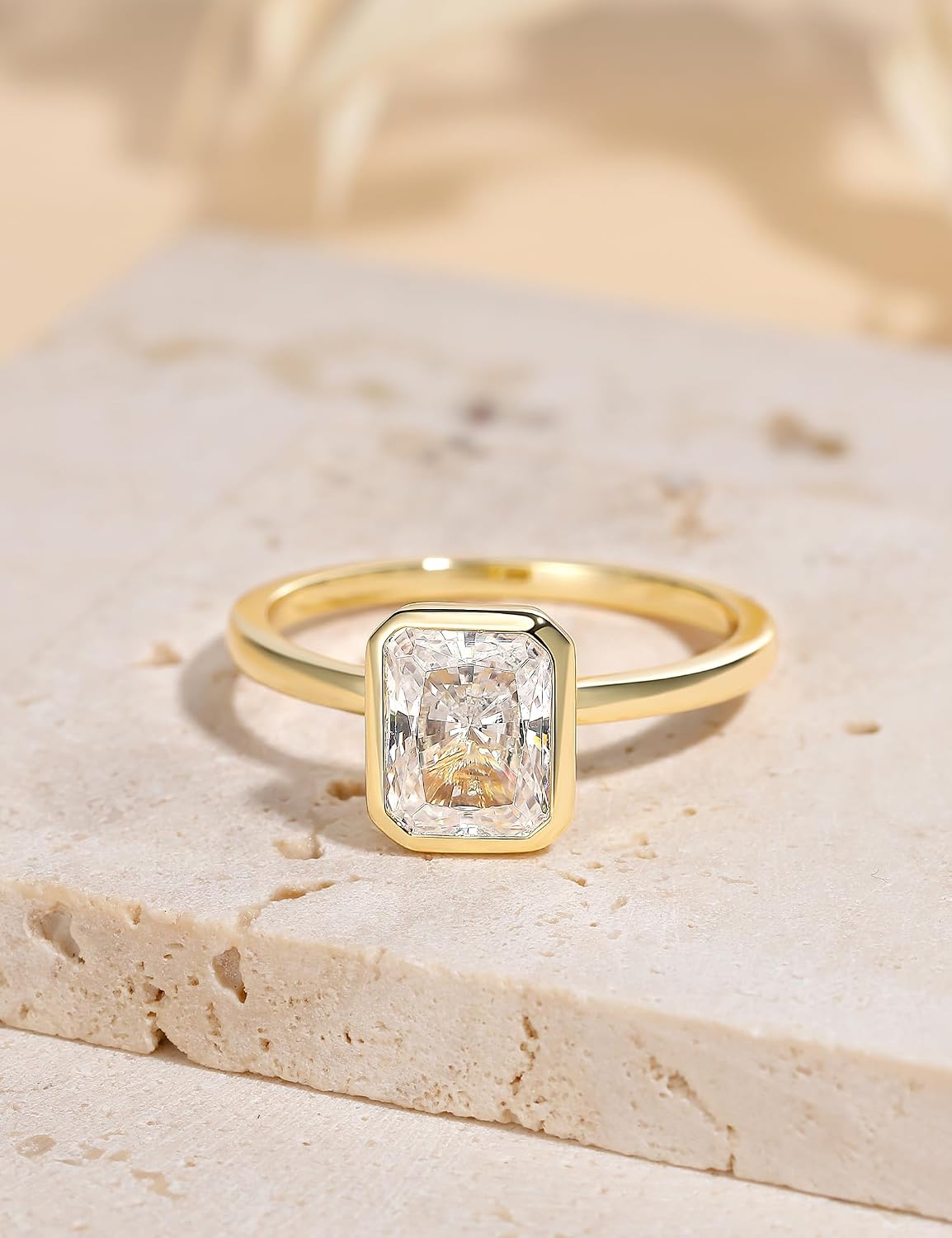 Radiant Cut Bezel Travel Engagement Ring – product view 2