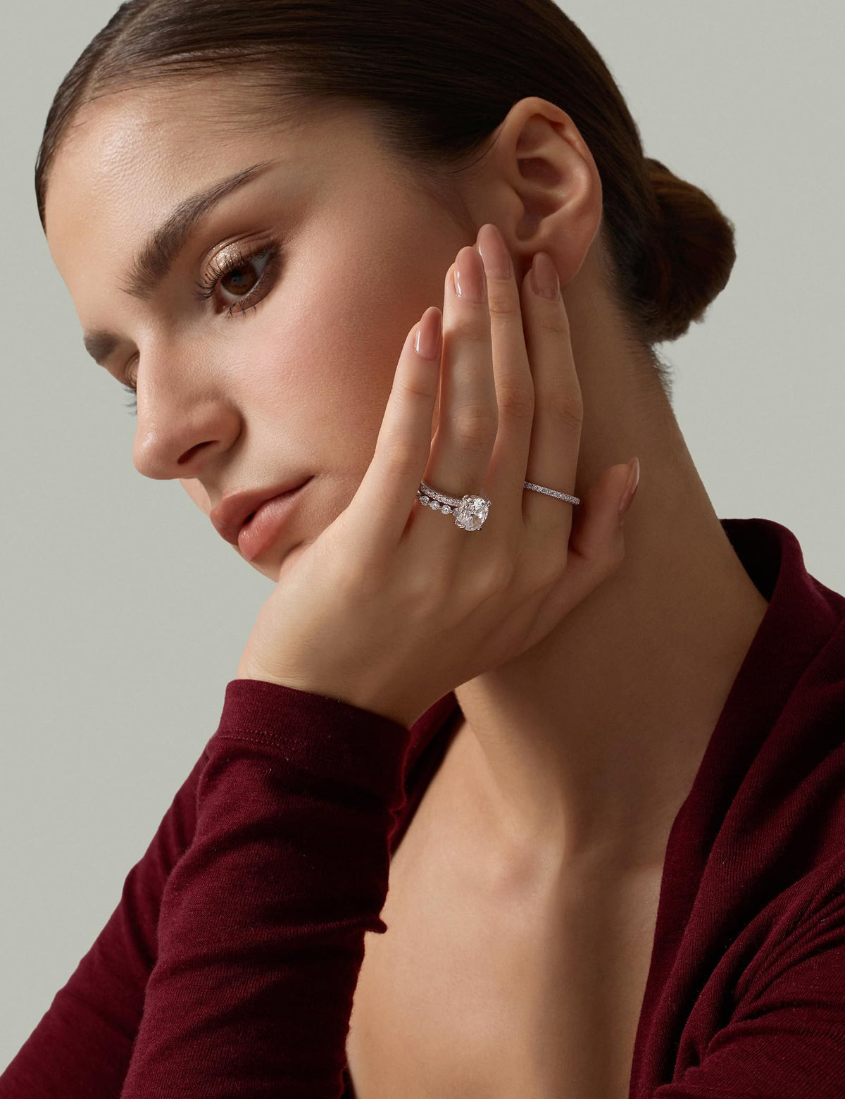 Oval Cut Brass Engagement Ring – product view 10