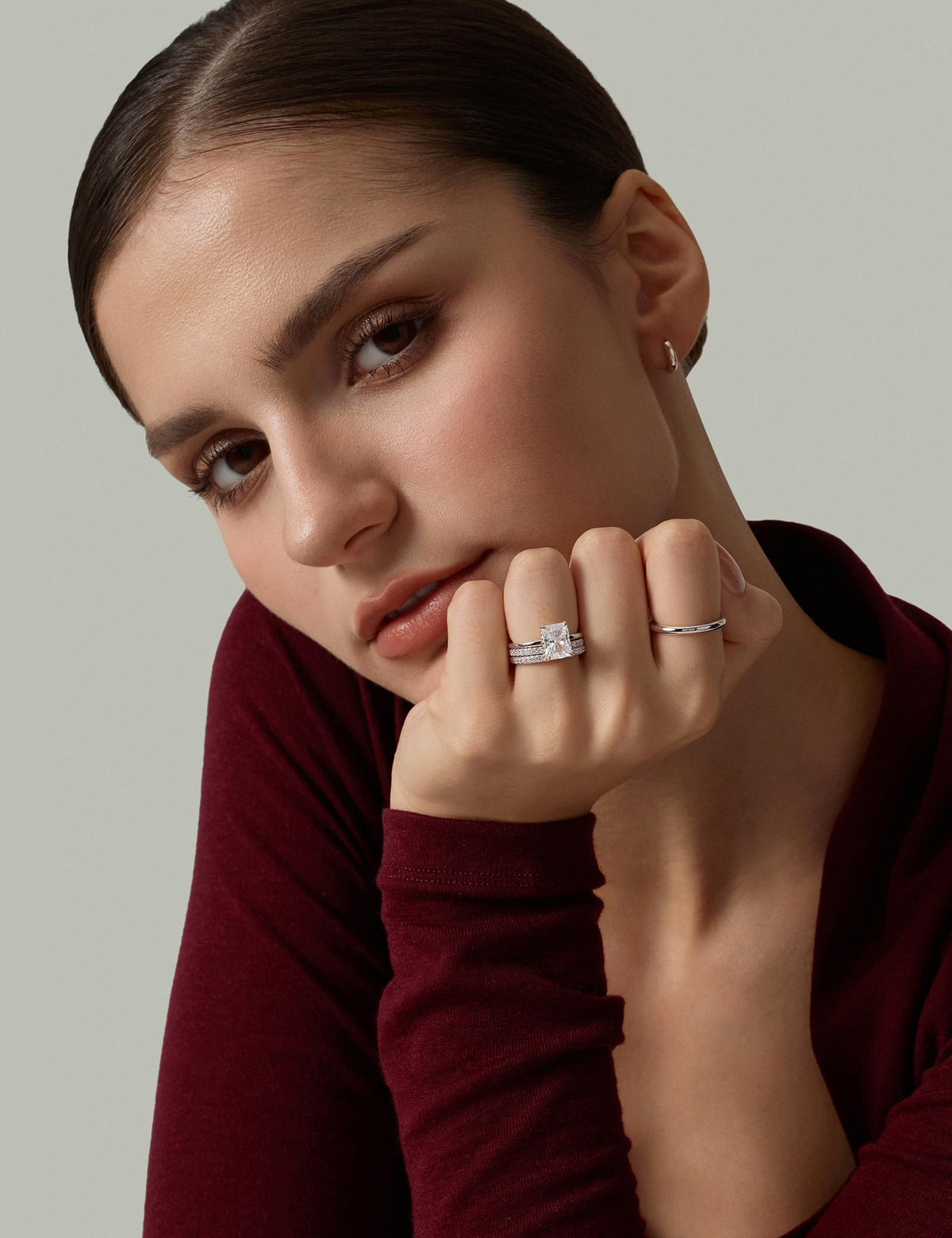 Radiant Cut Brass Engagement Ring – product view 10