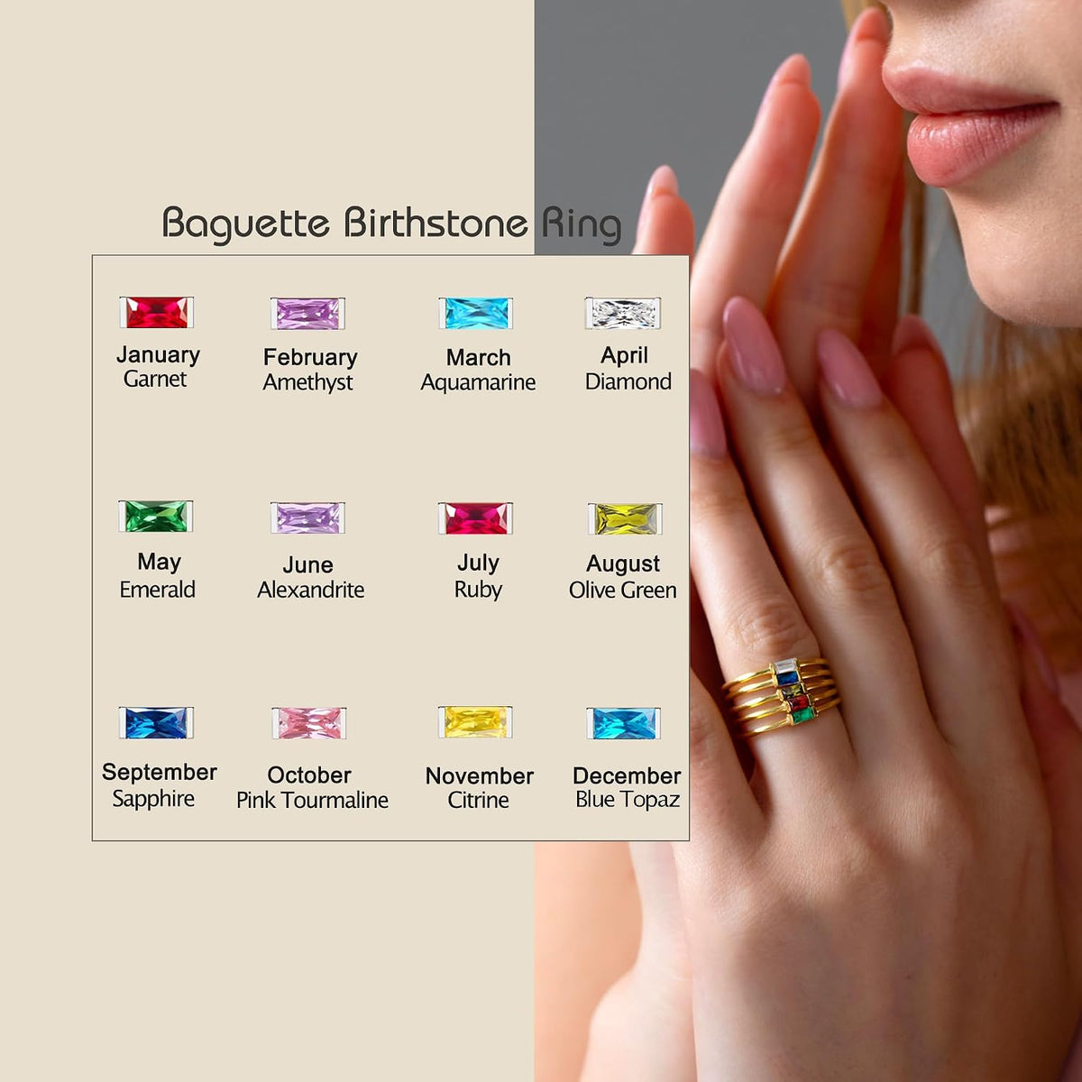 Salresorah silver birthstone ring