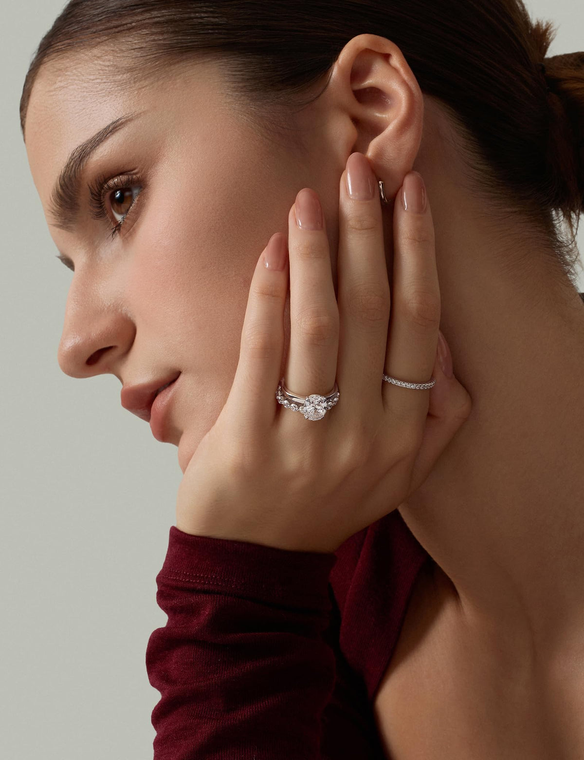 Oval Cut Engagement Ring – Gold or Silver Tone – product view 10