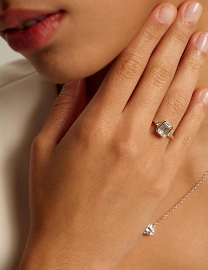 Emerald Cut Travel Engagement Ring – product view 5
