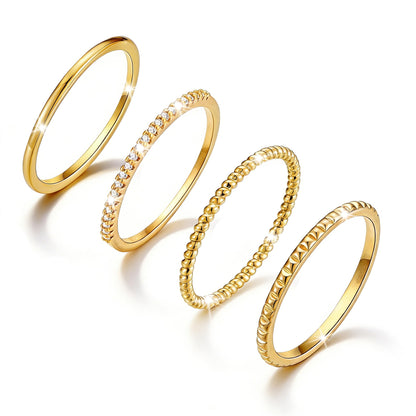silver stacking rings close-up – product image 13