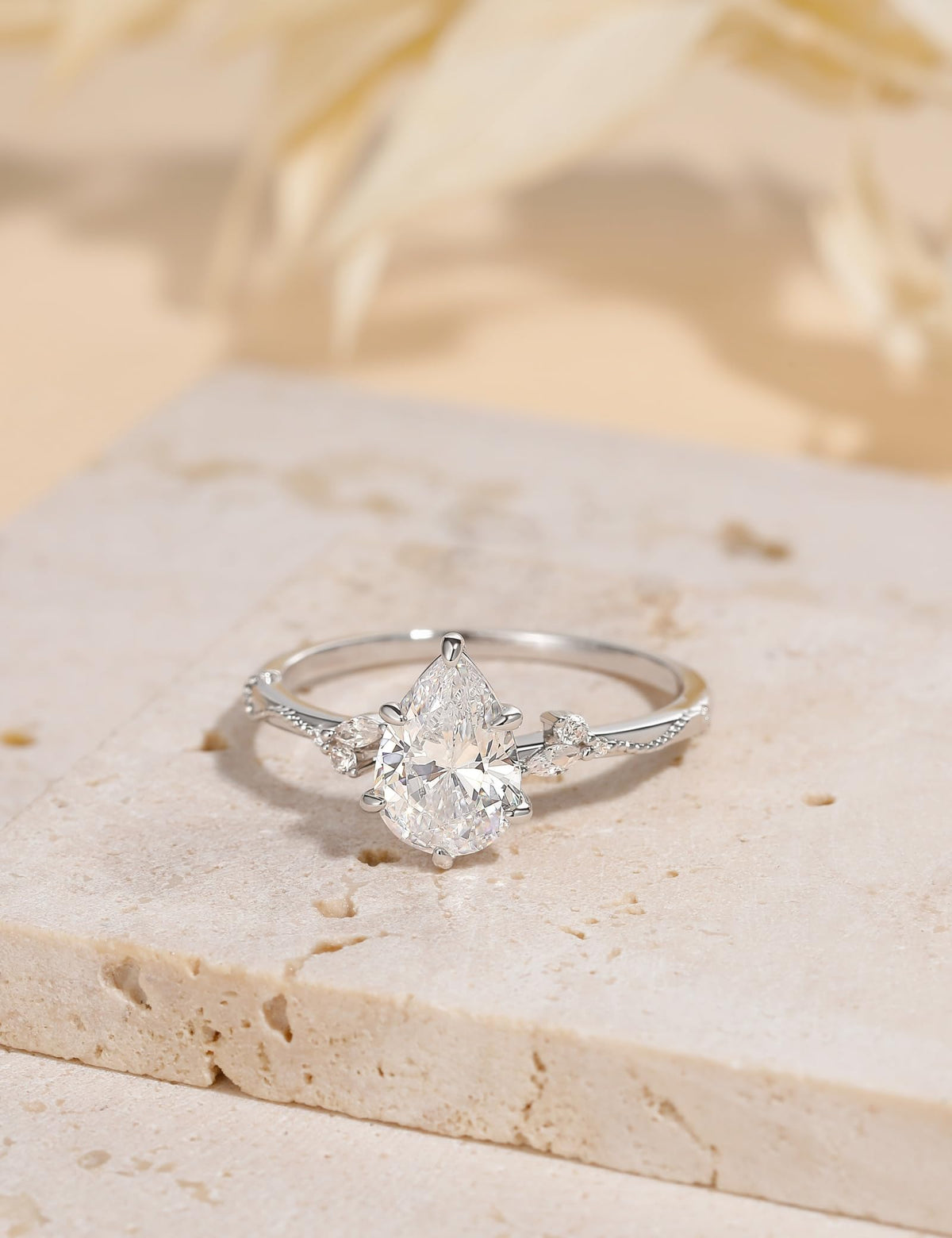 Pear Cut Travel Engagement Ring – product view 8