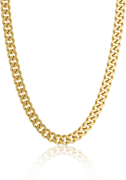 Gold Necklace for Women, 14K Gold Plated Chunky Chain Necklace