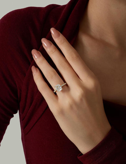 Radiant Cut Engagement Ring – Gold or Silver Tone – product view 6