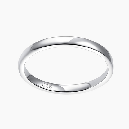 2mm 3.5mm High Polish Plain Dome 925 Sterling Silver High Polish Ring