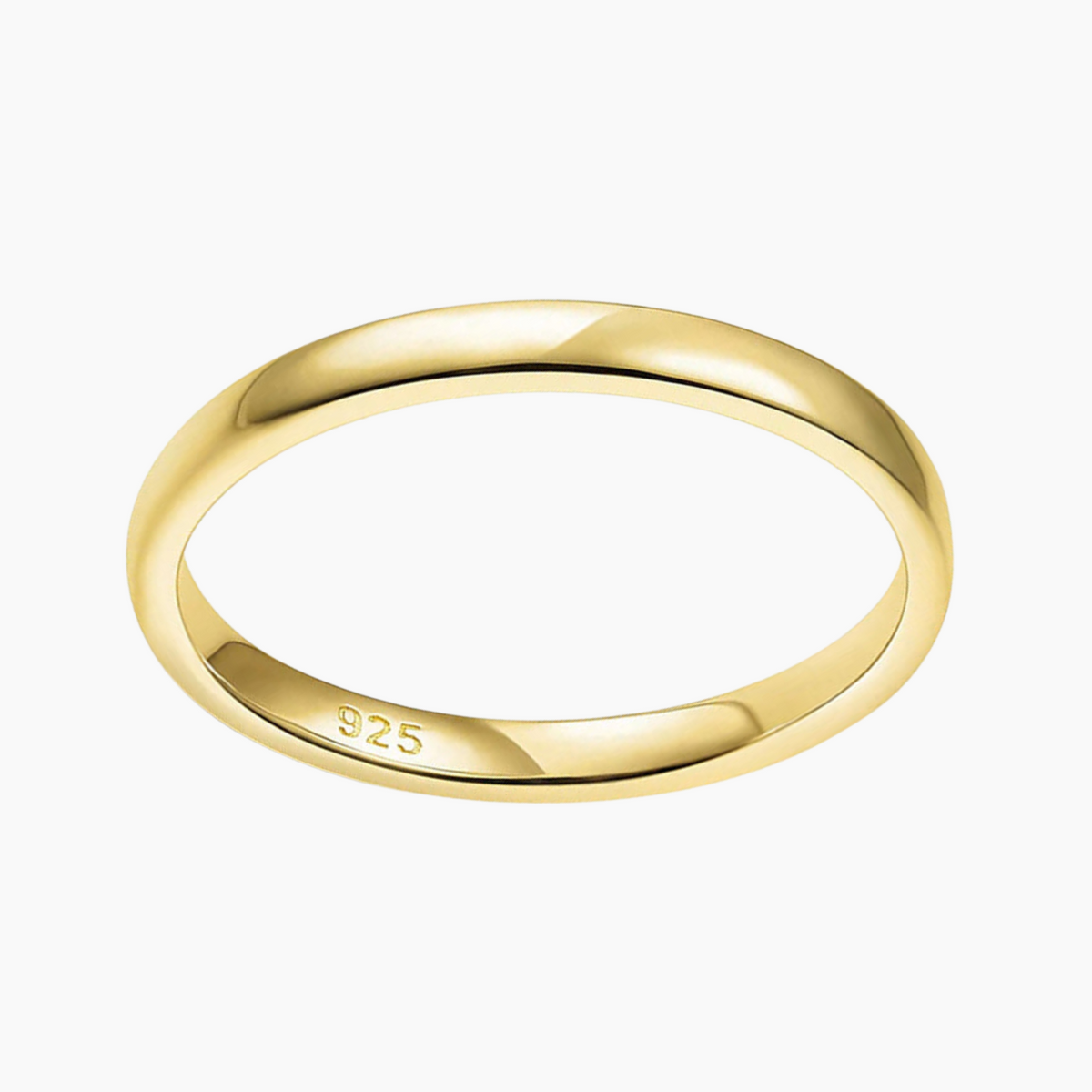 2mm 4mm High Polish Plain Dome 925 Sterling Silver High Polish Ring