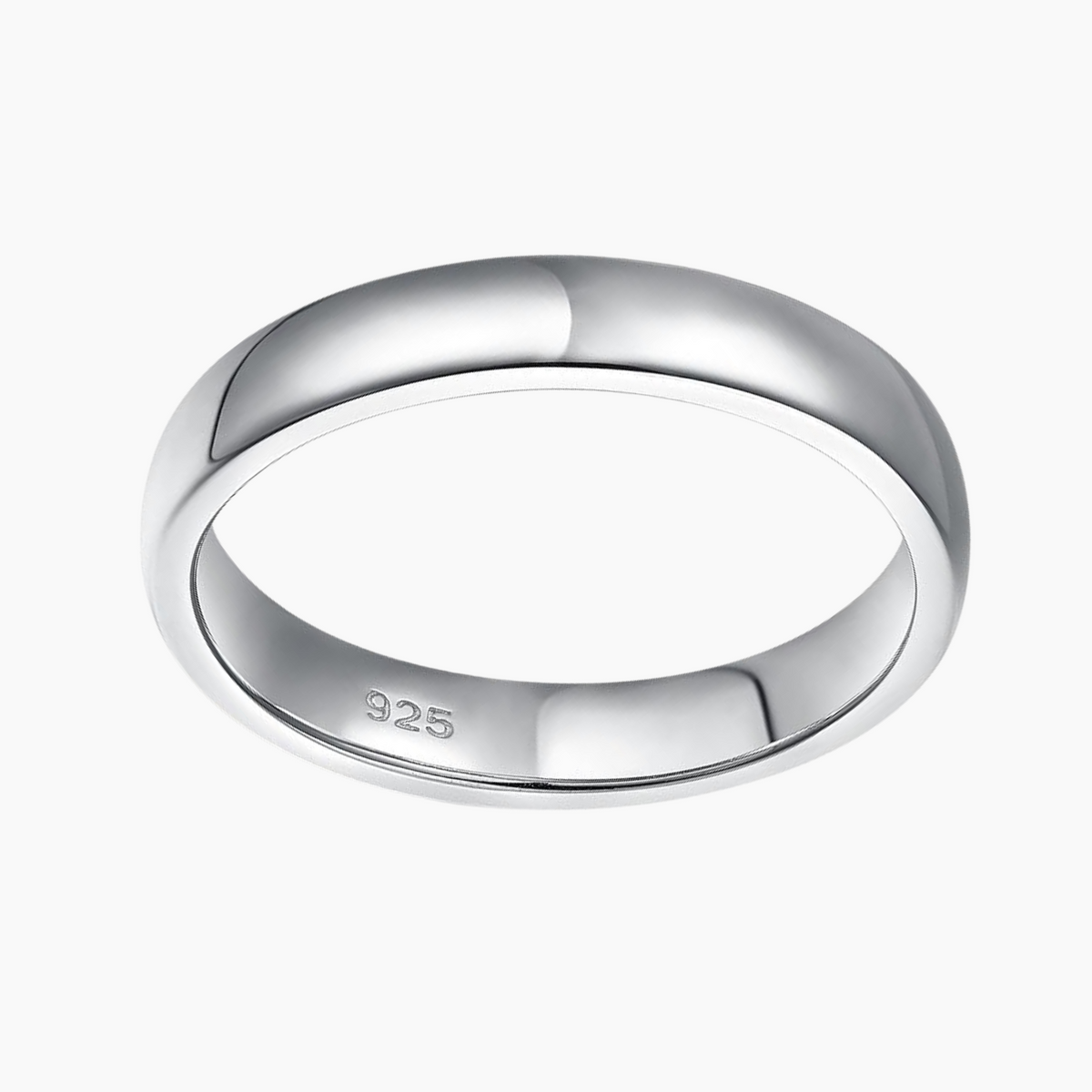 2mm 3.5mm High Polish Plain Dome 925 Sterling Silver High Polish Ring