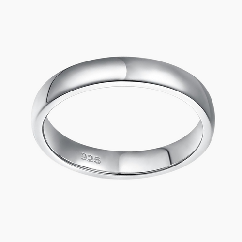 2mm 3.5mm High Polish Plain Dome 925 Sterling Silver High Polish Ring