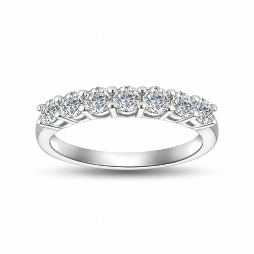 Moissanite Bold Diamond Half Eternity Ring 2.0 – white background product image