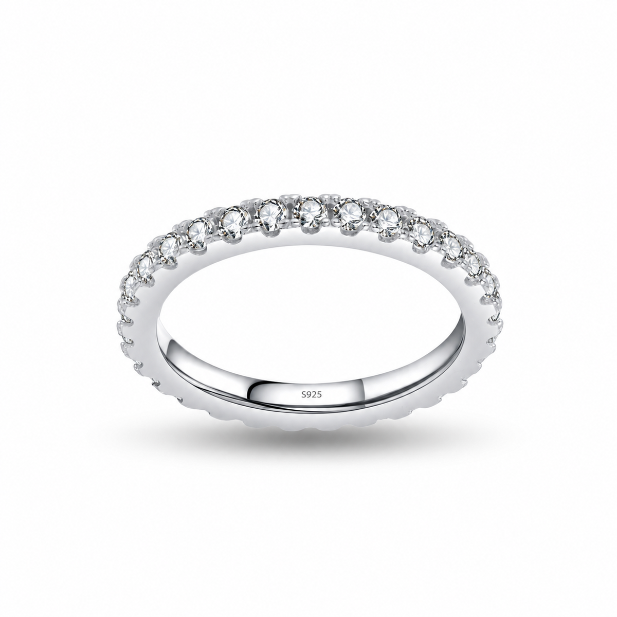Moissanite Pavé Diamond  Eternity Ring – white background product image