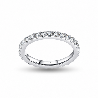 Moissanite Pavé Diamond  Eternity Ring – white background product image