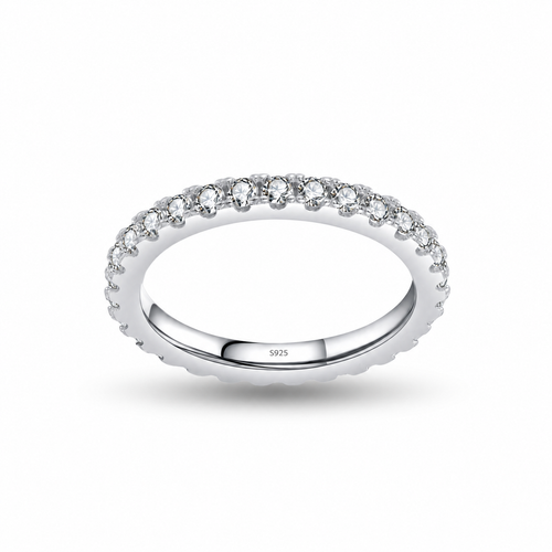 Moissanite Pavé Diamond  Eternity Ring – white background product image