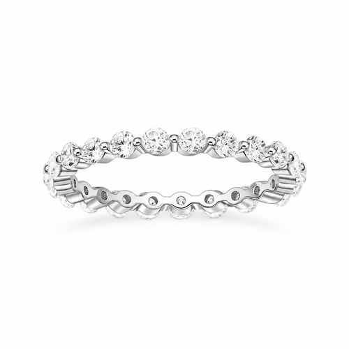 2.5mm 925 Sterling Silver Cubic Zirconia Wedding Ring – white background product image
