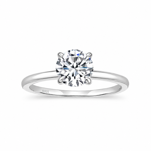 1.5CT Classic Round Cubic Zirconia Engagement Ring – white background product image