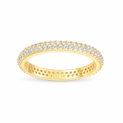 3mm Anniversary Double Row Eternity Wedding Ring – white background product image