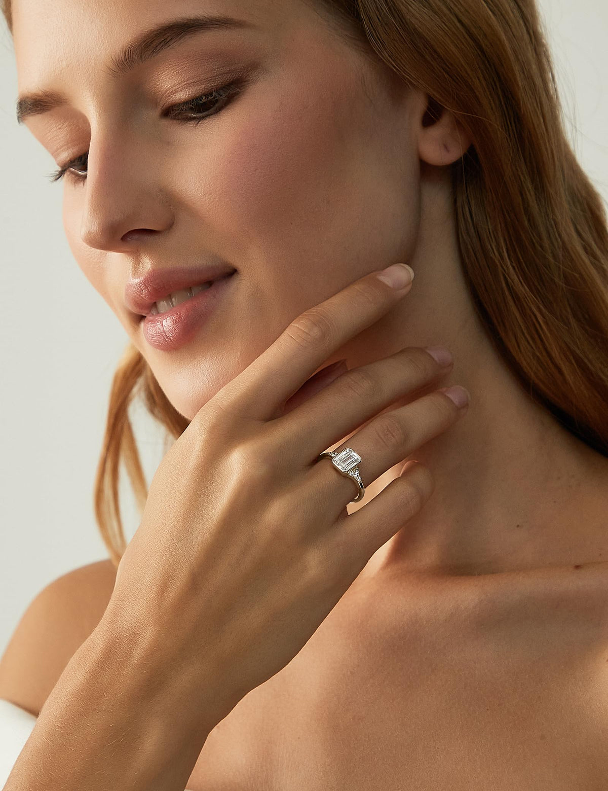 Emerald Cut Travel Engagement Ring – product view 10