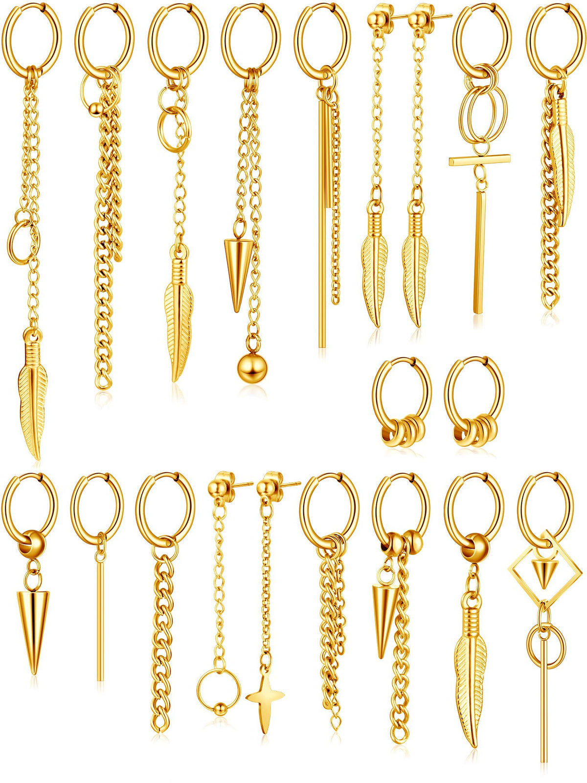 black gold and silver drop earrings – product image 18
