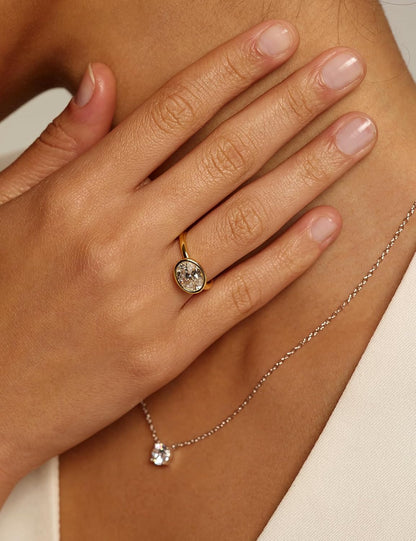 Oval Cut Travel Engagement Ring – product view 5