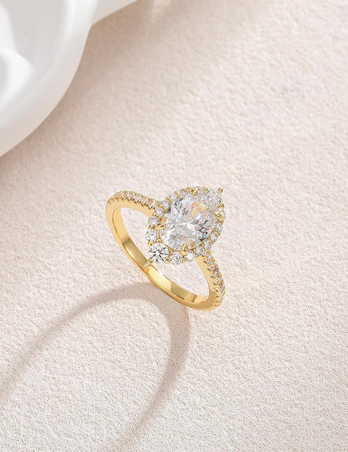 3 ct Oval Cut CZ Halo Engagement Ring – product view 3