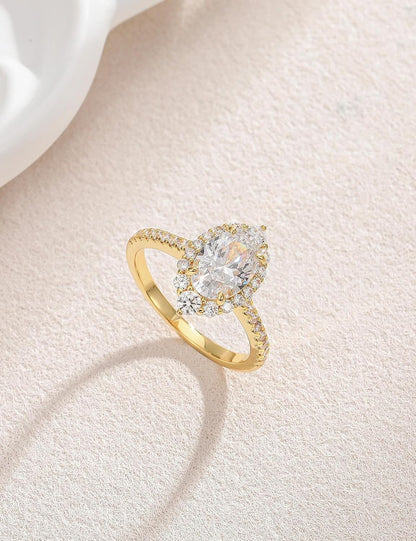 3 ct Oval Cut CZ Halo Engagement Ring – product view 3