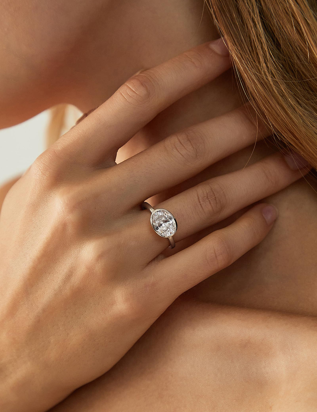 Oval Cut Travel Engagement Ring – product view 12