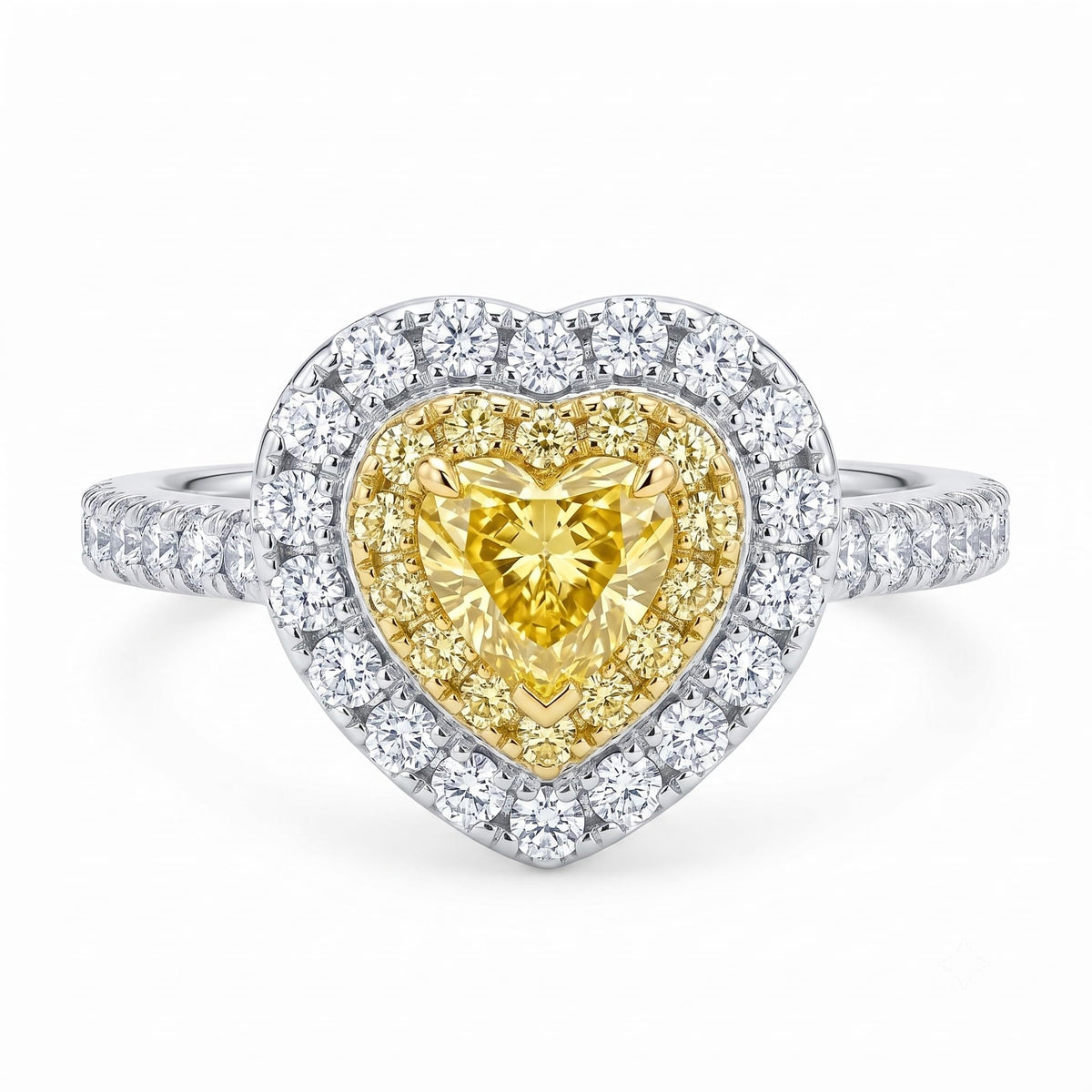 Heart Halo Cubic Zirconia Engagement Ring for Women, 925 Sterling Silver Platinum Plated Promise Ring, Ice Flower Statement Ring