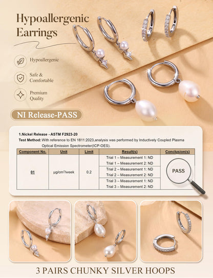 chunky huggie hoop earring set in gold and silver tone – product image 31