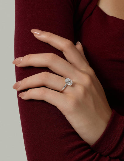 Oval Cut Engagement Ring – Gold or Silver Tone – product view 11