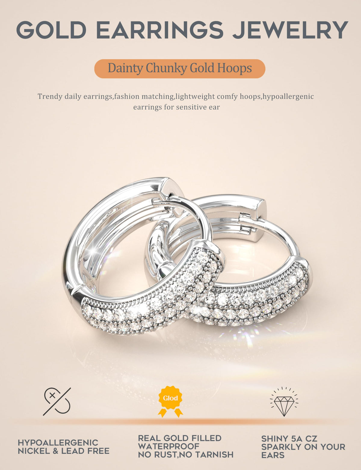 silver-tone teardrop hoop earrings – product image 33