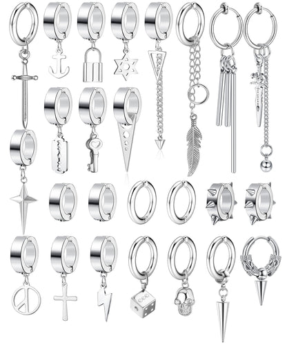 25-piece cross dangle clip-on earring set – product image 16