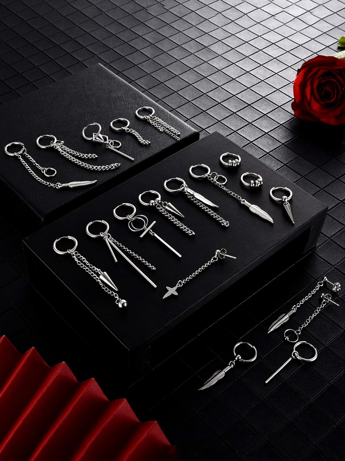 stainless steel huggie hoop earrings