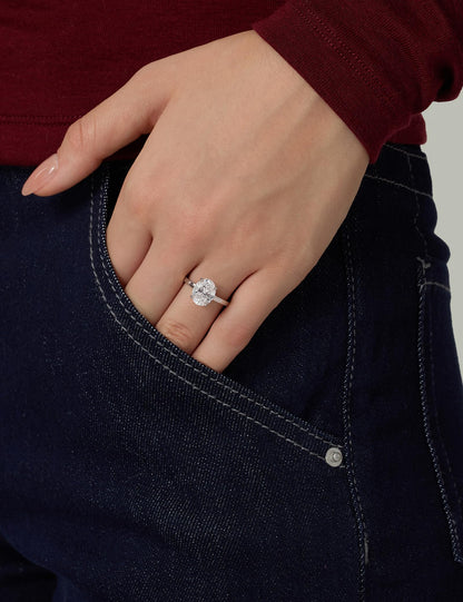 Oval Cut Engagement Ring – Gold or Silver Tone – product view 9
