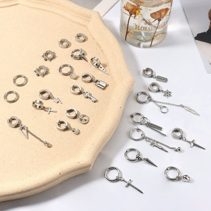 black fake cross earrings for non-pierced ears – product image 12