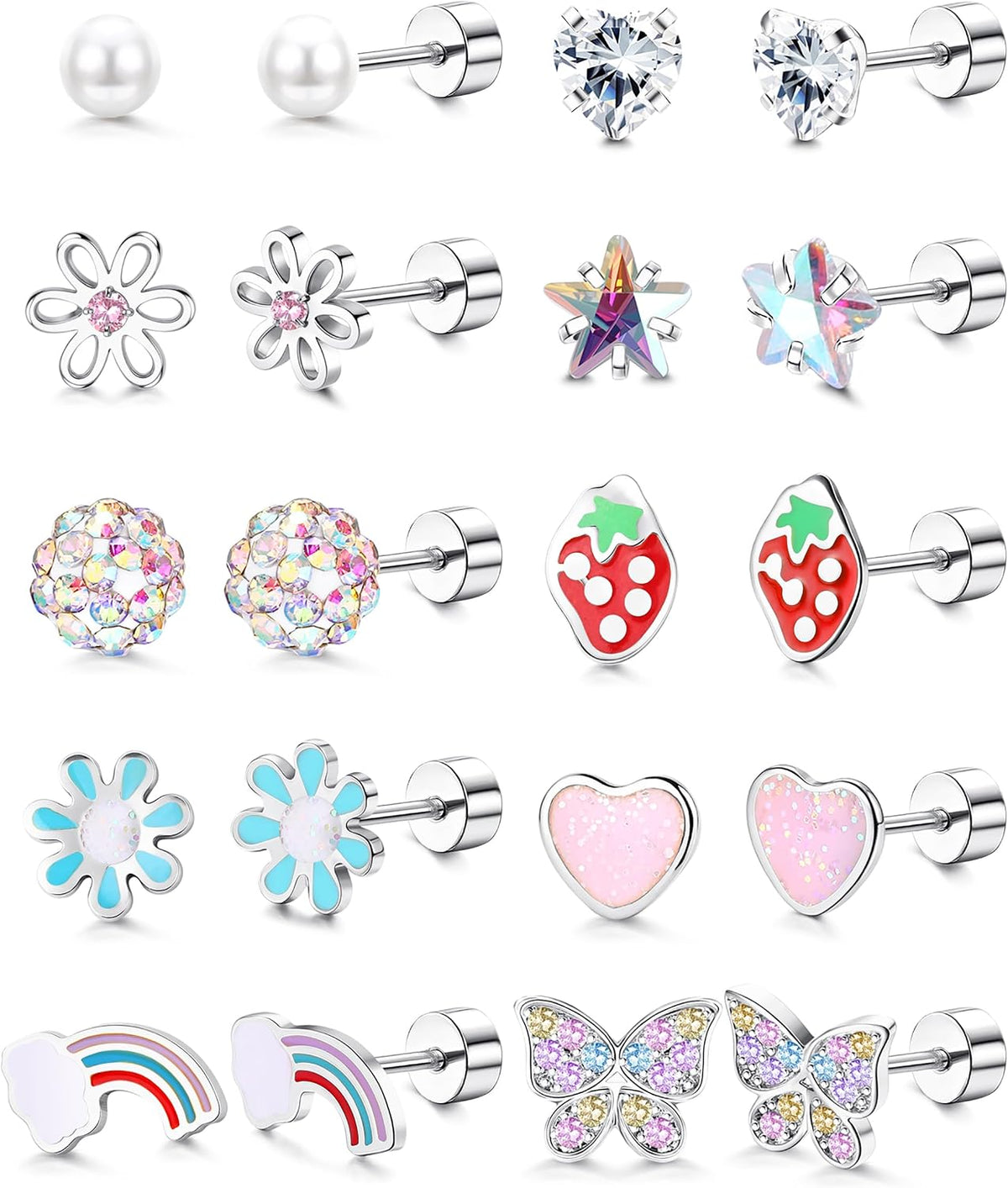 hypoallergenic surgical steel flat back earrings