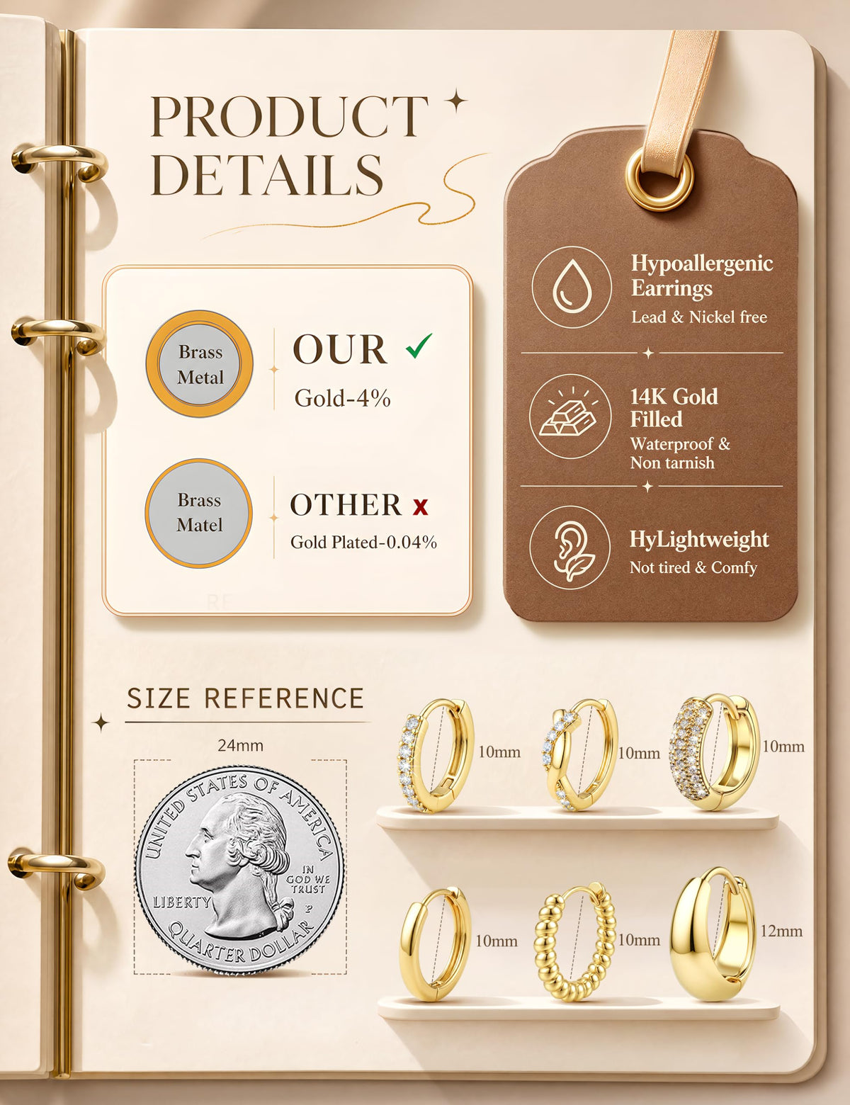 silver-tone teardrop hoop earrings – product image 18