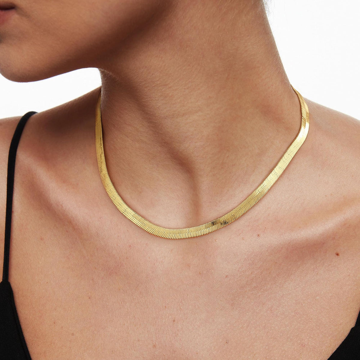 Gold Necklace for Women, 14K Gold Plated Chunky Chain Necklace