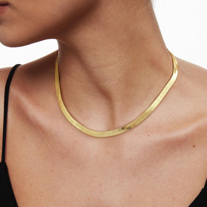 Gold Necklace for Women, 14K Gold Plated Chunky Chain Necklace