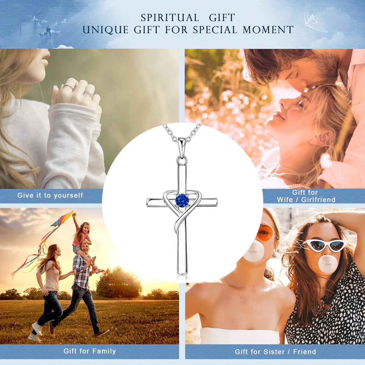 14K gold-plated cross pendant necklace
