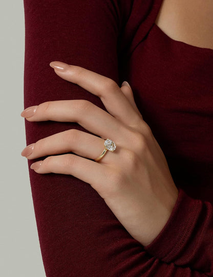 Oval Cut Engagement Ring – Gold or Silver Tone – product view 5