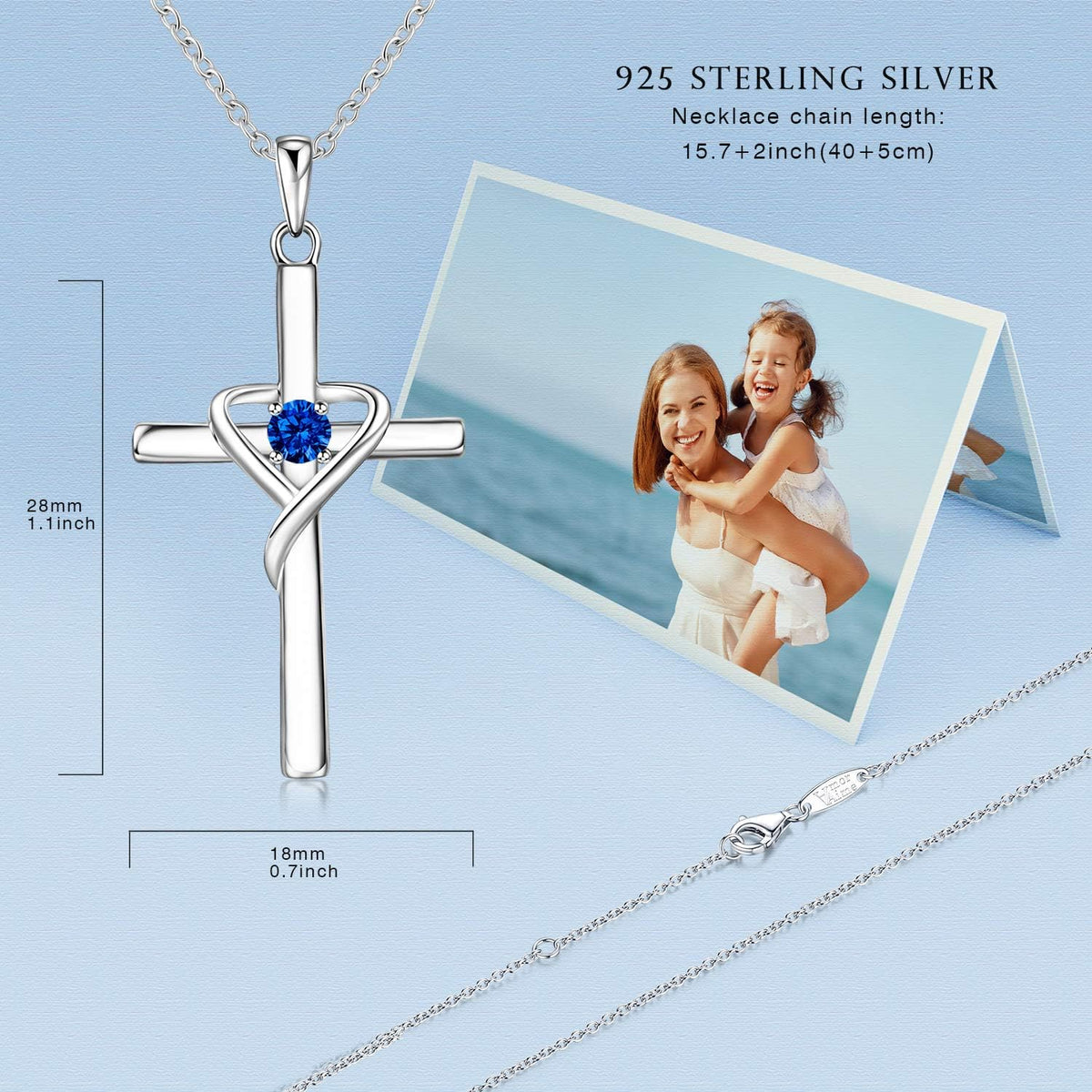 sterling silver cross necklace close-up