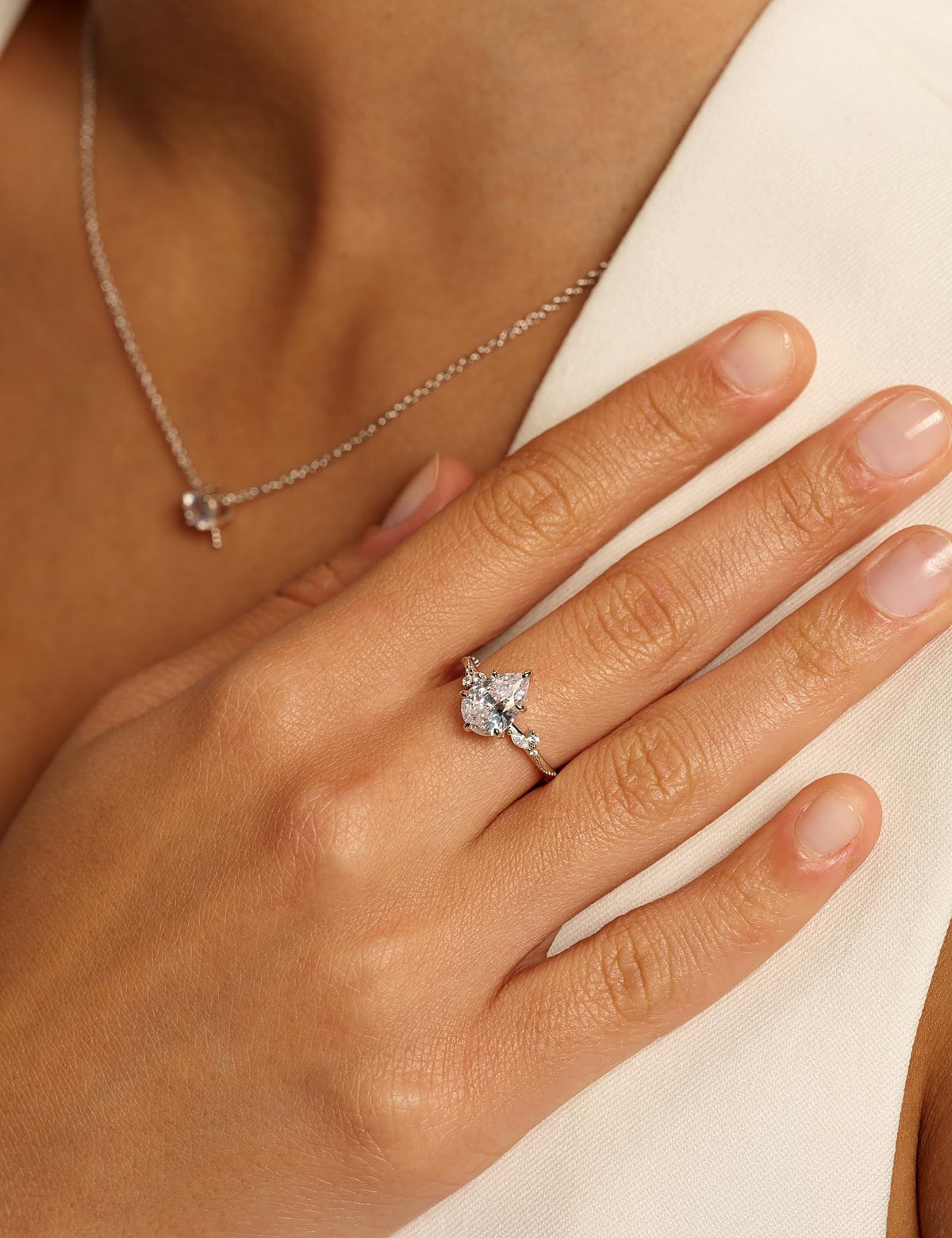 Pear Cut Travel Engagement Ring – product view 11
